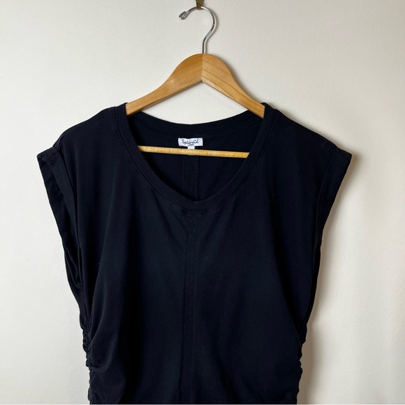 Splendid Black Tee Shirt Ruched Side Dress - Picture 7 of 14